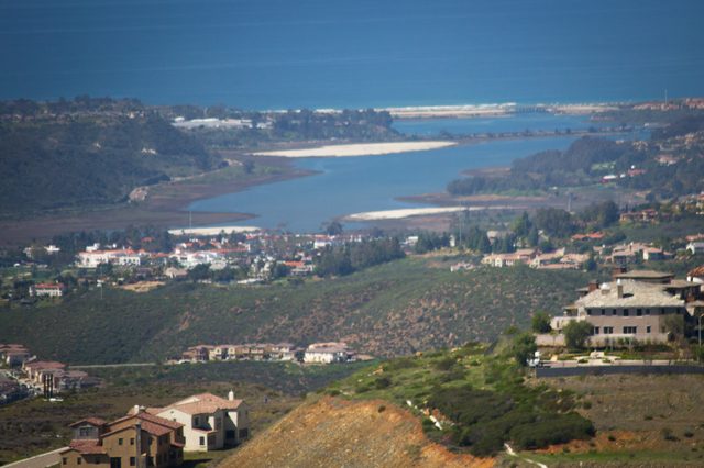Homes on the hills above Batiquitos Lagoon in Carlsbad